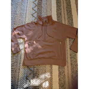 Maurices Womens Quarter Zip Pullover Mauve Funnel Neck Sweatshirt Small